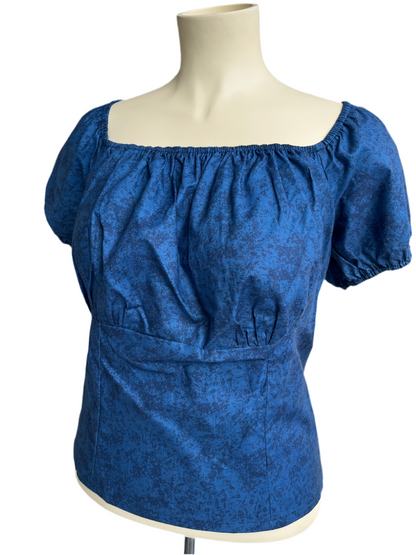 DARK BLUE PEASANT TOP 20+