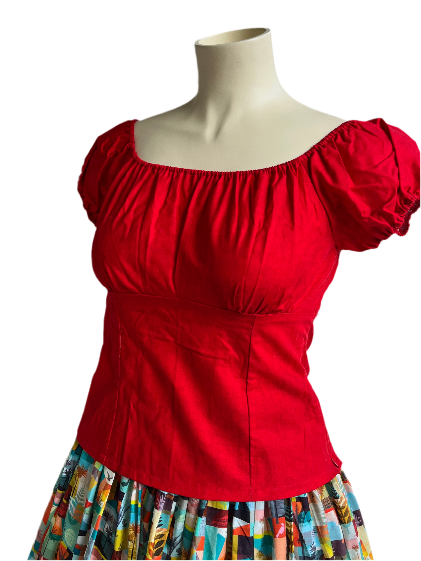 RED PEASANT TOP