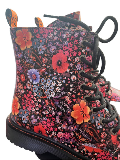 LESANA-FLORAL LEATHER BOOTS SZ 42