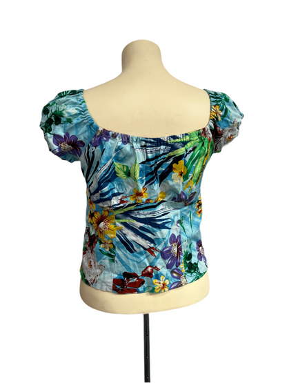 TROPICAL PEASANT TOP sz14