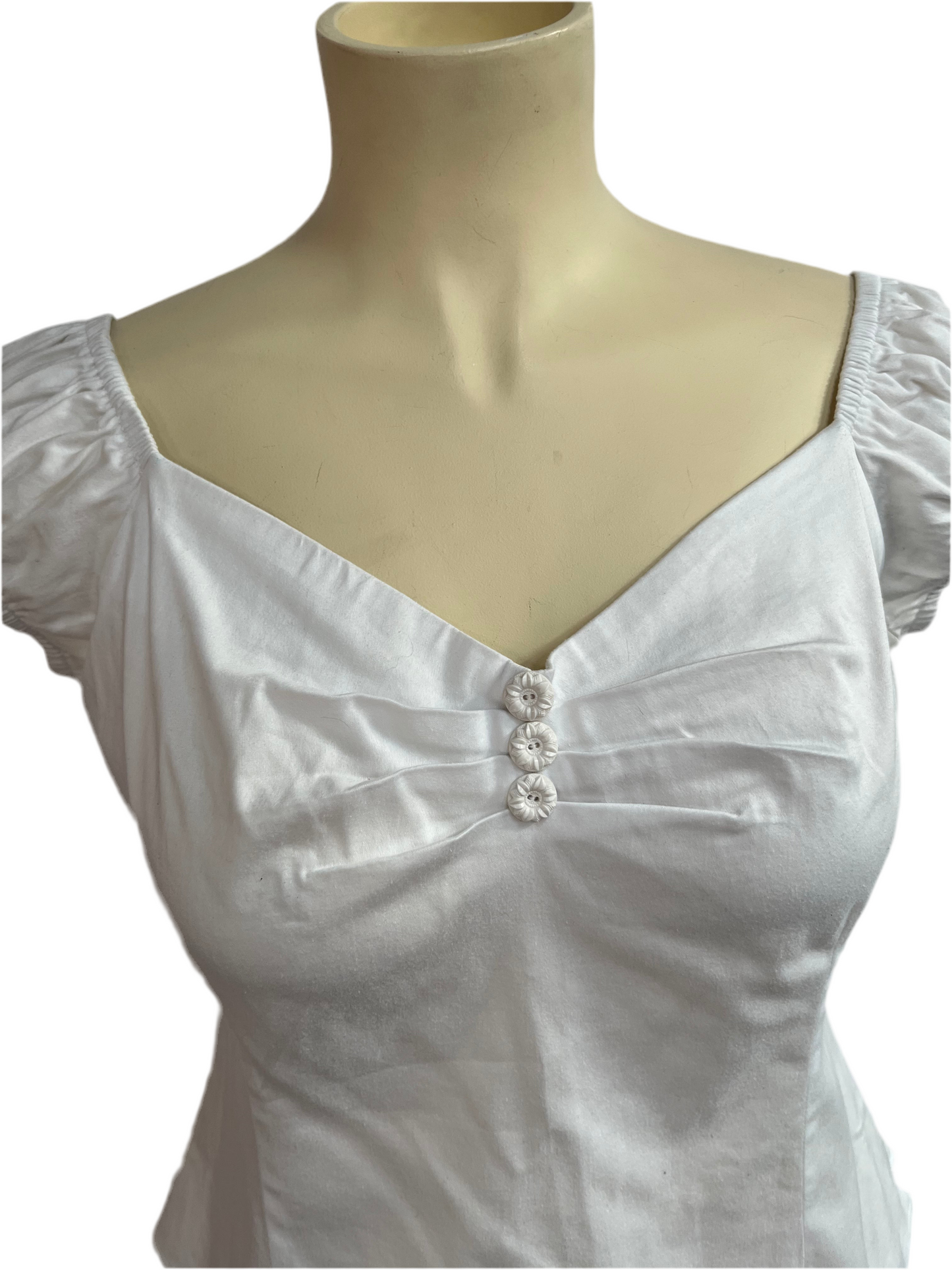 COLLECTIF - WHITE PEASANT TOP sz18