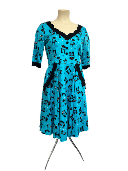 VOODOO VIXEN - BLUE CAT DRESS sz1xl