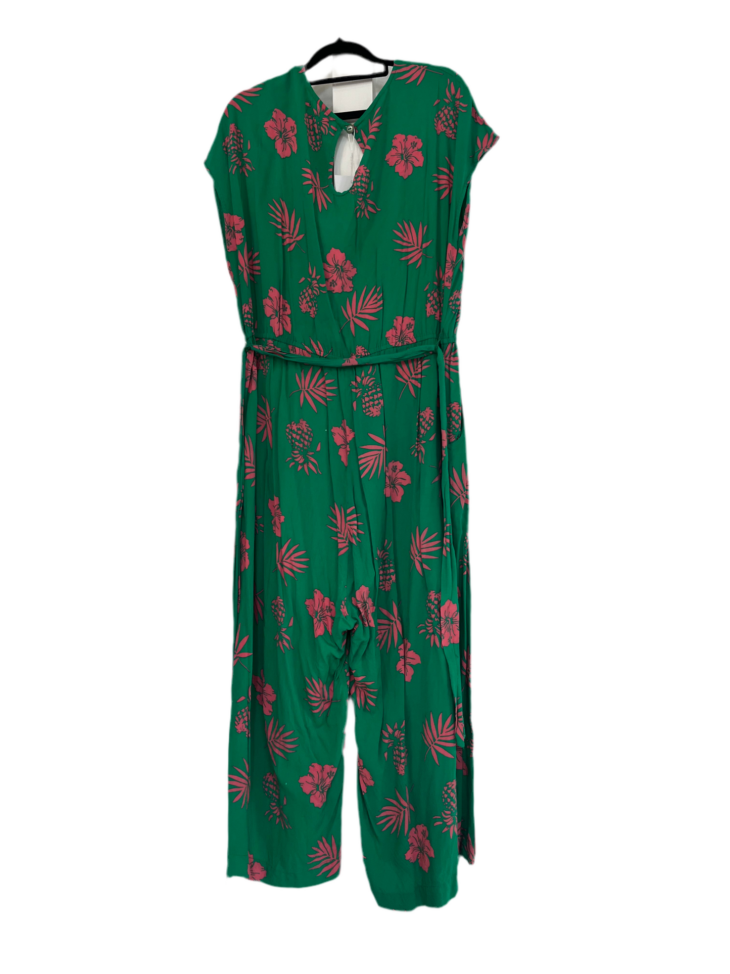 HELLBUNNY GREEN HIBICUS PANTSUIT sz18