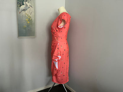 LADY VINTAGE PEACH ELSIE WIGGLE DRESS SZ 18