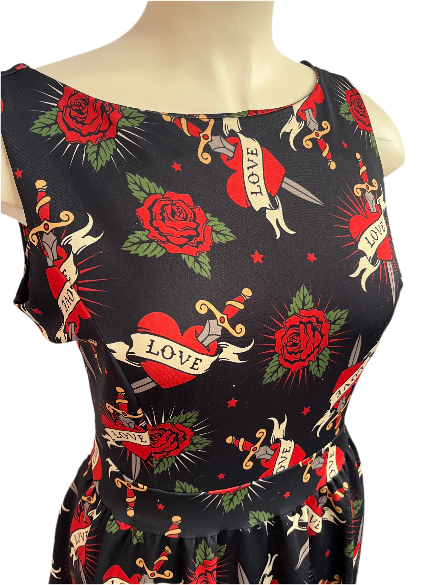 LADY VINTAGE - LOVE TATTOO DRESS sz18