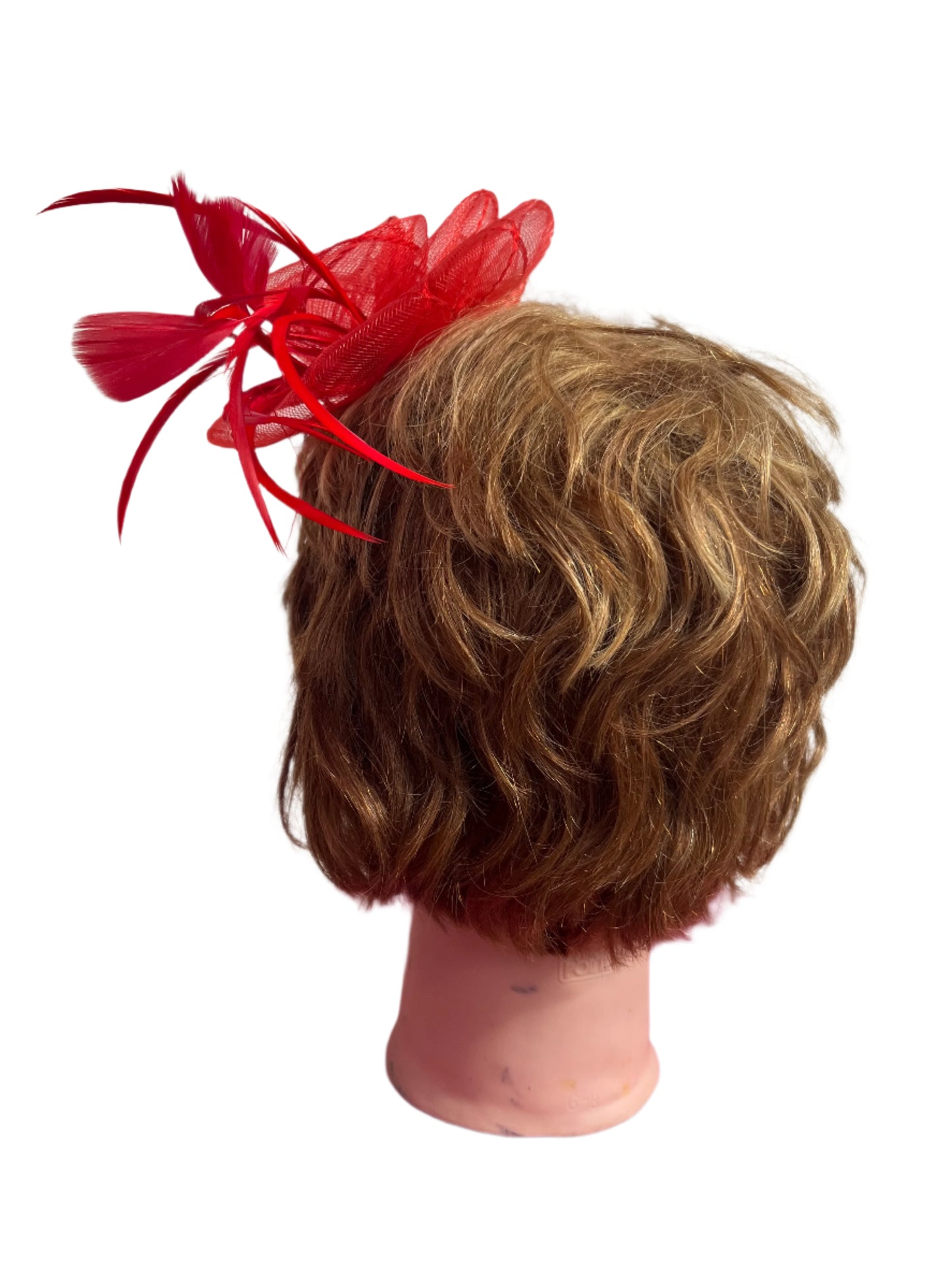 RED FASCINATOR CLIP