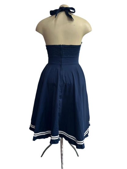 HELLBUNNY - NAVY NAUTICAL DRESS sz 12