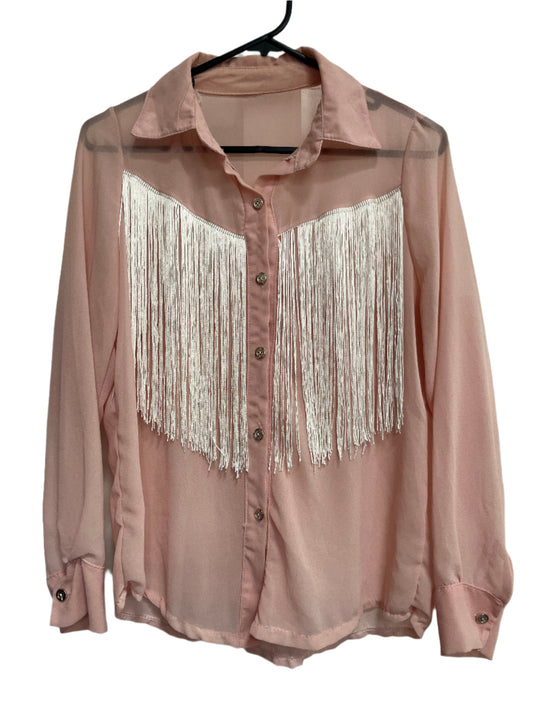 BLUSH TASSEL COUNTRY SHIRT sz 10