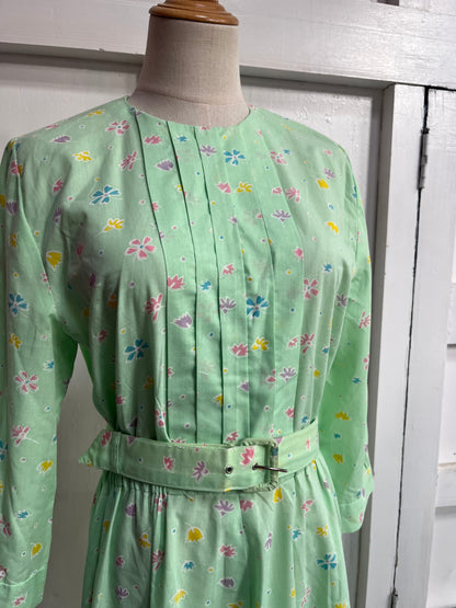 MINTY FLORAL 70s DRESS SZ 12