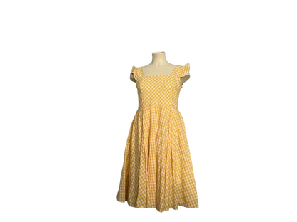 PRETTY DRESS COMPANY YELLOW GINGHAM DRESS SZ 18