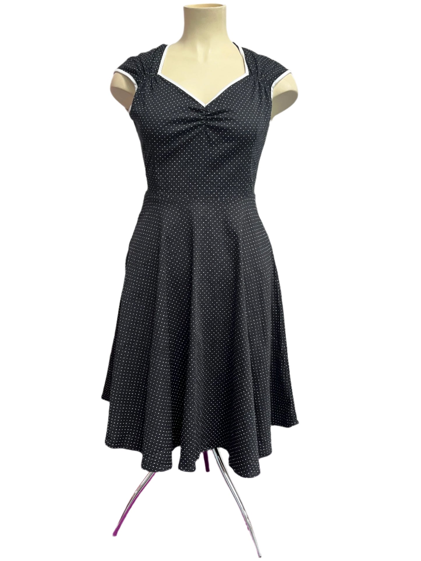 PIN UP COUTURE - BLACK POLKADOT DRESS sz 16