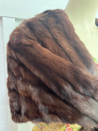 DEEP BROWN FUR STOLE WRAP