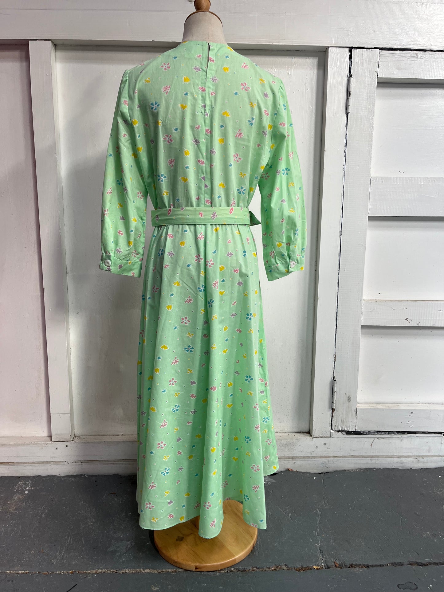 MINTY FLORAL 70s DRESS SZ 12