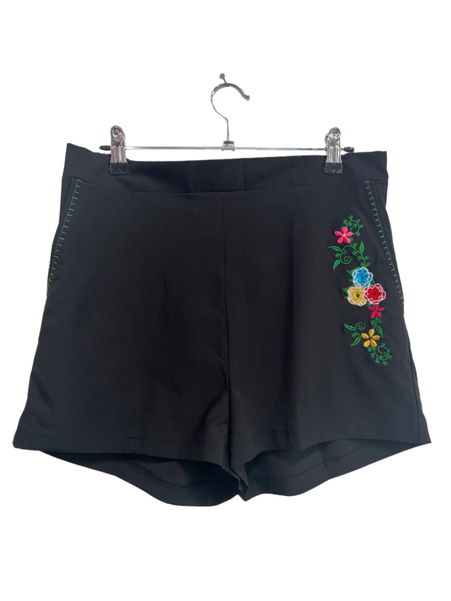 VOODOO VIXEN -BLACK EMBROIDERED SHORTS SZ 12