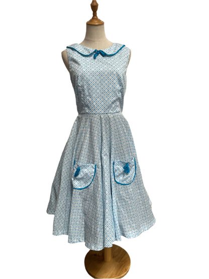 BLUE GINGHAM DRESS sz10