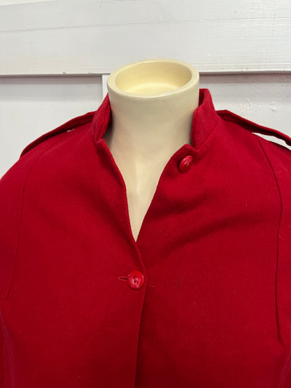 RED WOOL NURSES CAPE