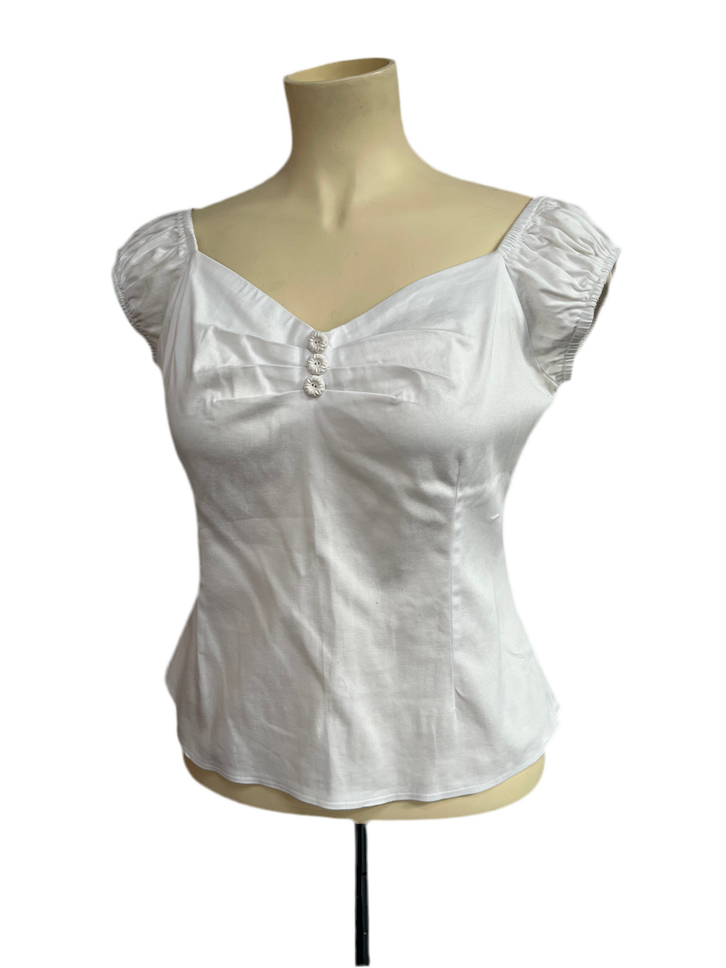 COLLECTIF - WHITE PEASANT TOP sz18