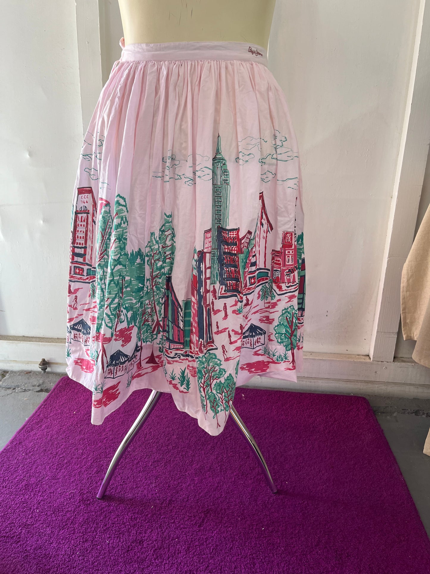 PEPE JEANS - PINK COTTON CITY SKIRT sz 10