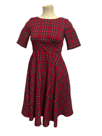 HELLBUNNY - RED TARTAN DRESS sz 14