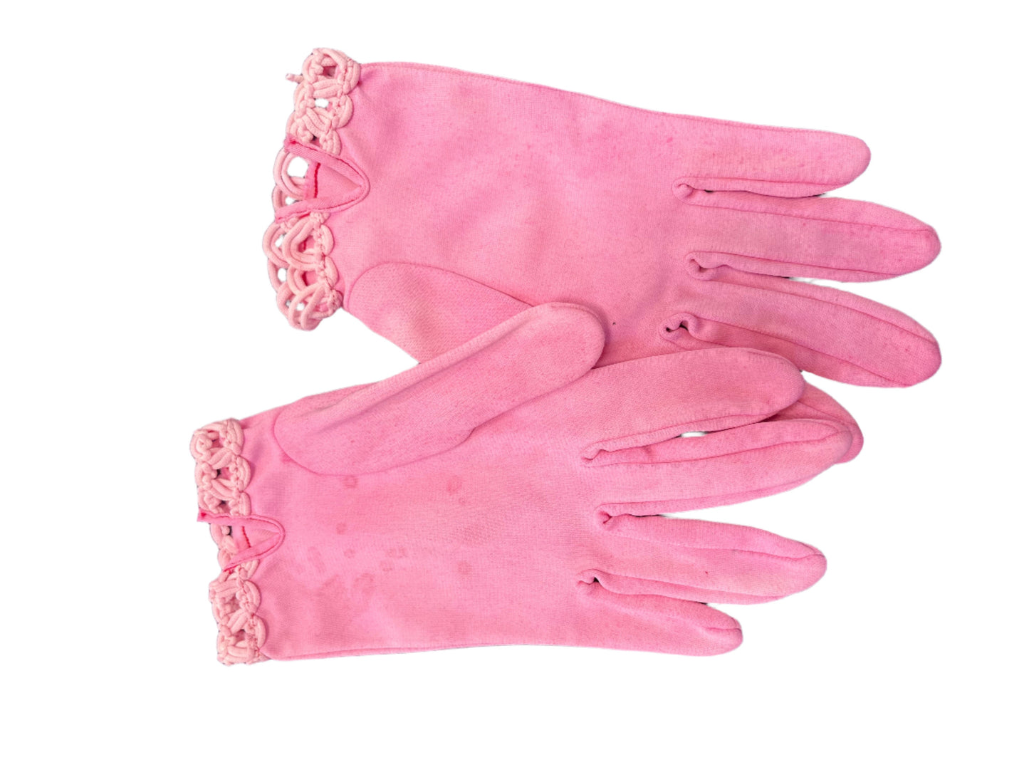 PINK CROCHET HEMMED GLOVES