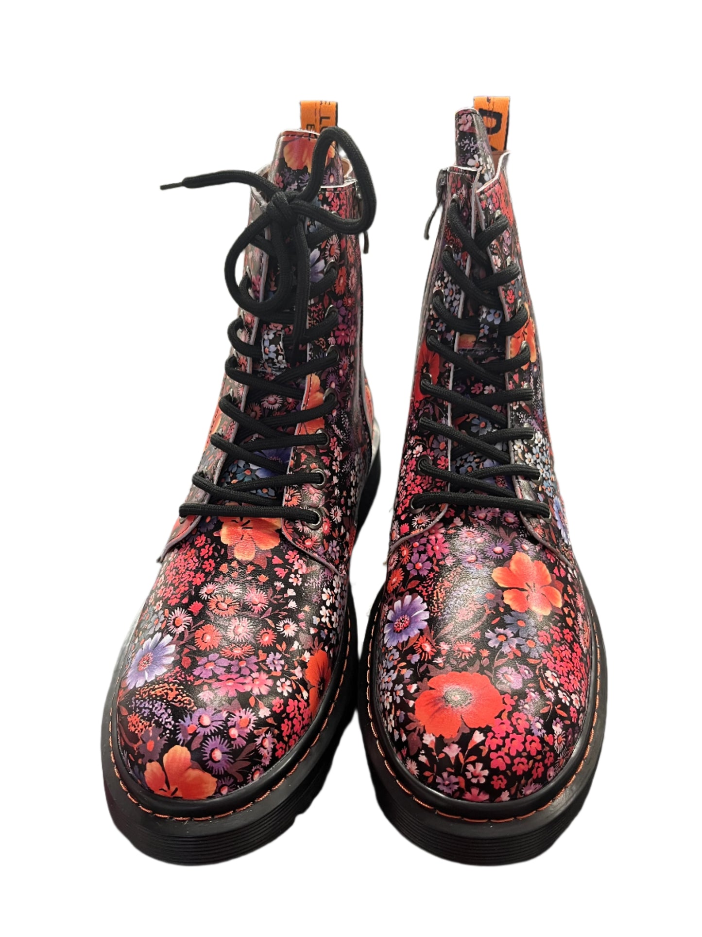 LESANA-FLORAL LEATHER BOOTS SZ 42