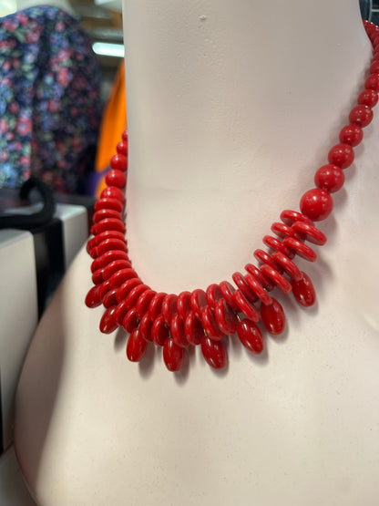 RED ROSEANNA NECKLACE