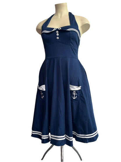 HELLBUNNY - NAVY NAUTICAL DRESS sz 12