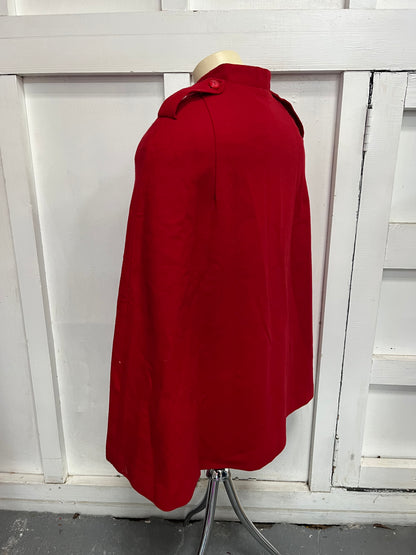 RED WOOL NURSES CAPE