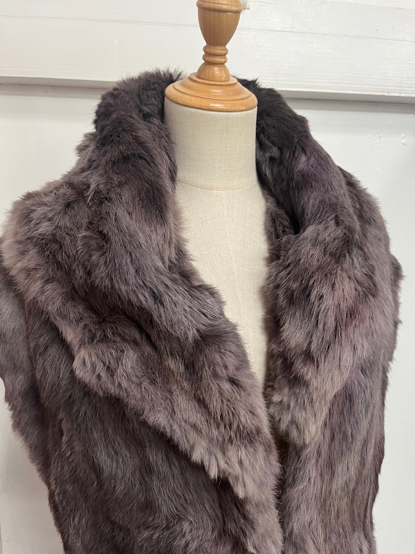 GREY FUR STOLE WRAP