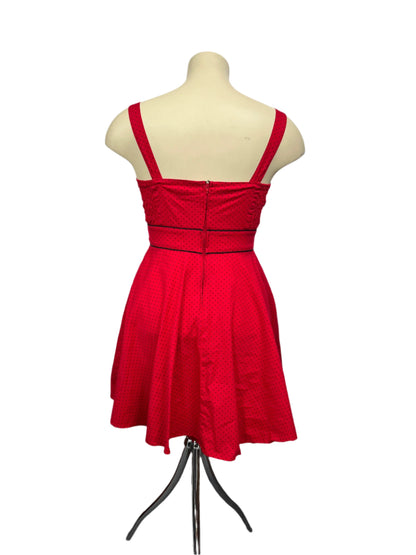 HELLBUNNY - RED POLKADOT DRESS sz L