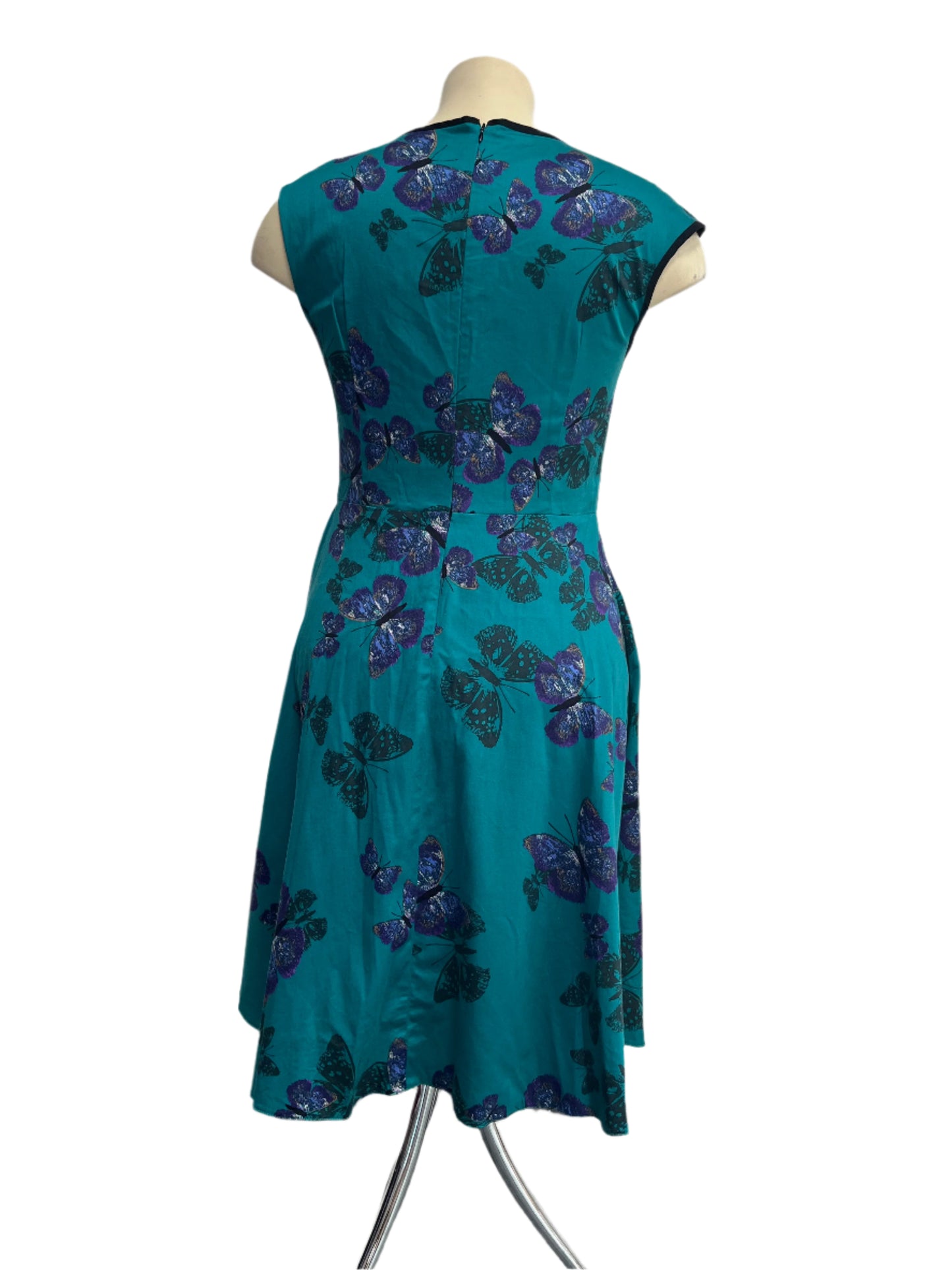 LADY VINTAGE - BLUE BUTTERFLY DRESS SZ 16