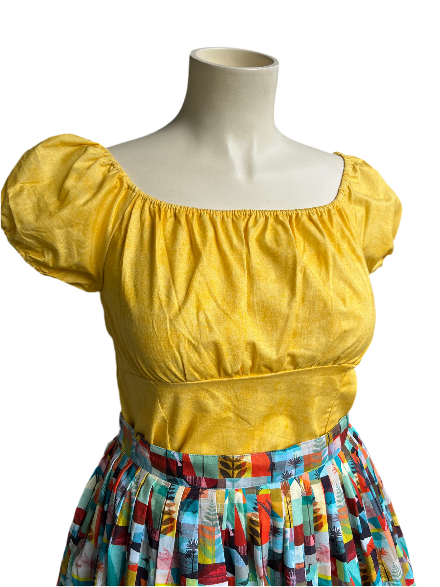 YELLOW PEASANT TOP