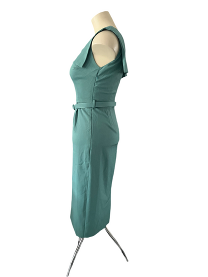 COLLECTIF - MINT GREEN BELTED PENCIL DRESS szXL/14