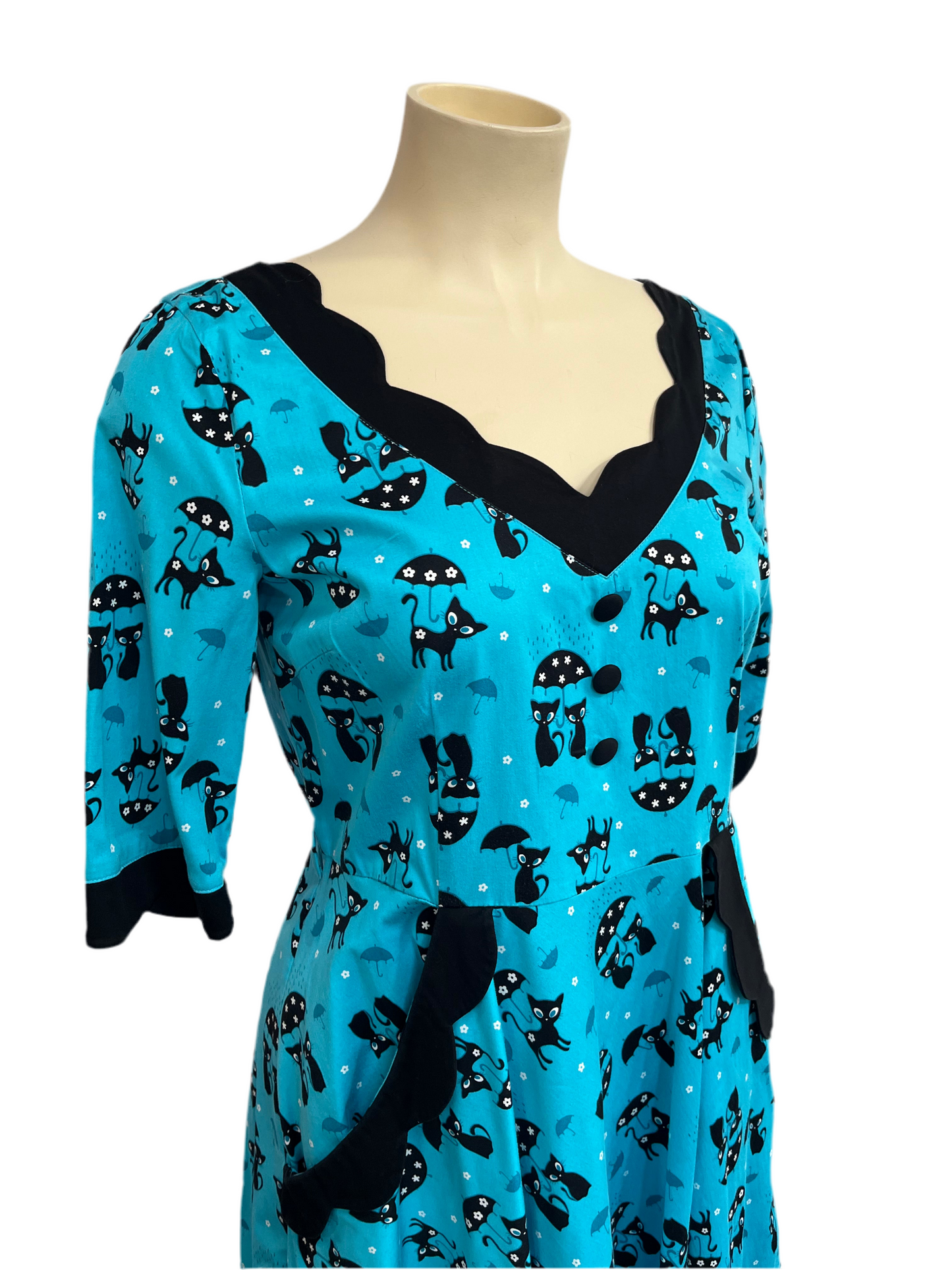 VOODOO VIXEN - BLUE CAT DRESS sz1xl