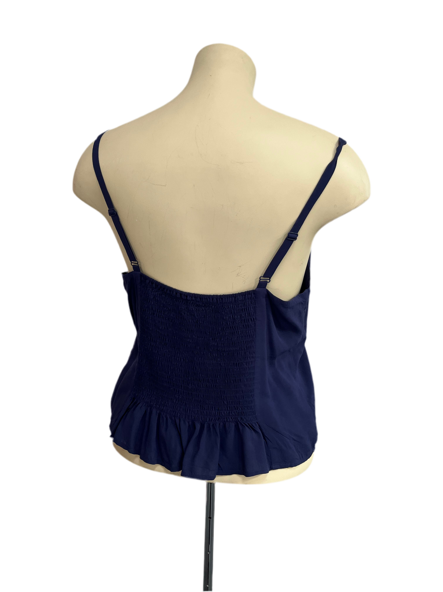 COLLECTIF - NAVY SHOE STRING TOP sz2xl