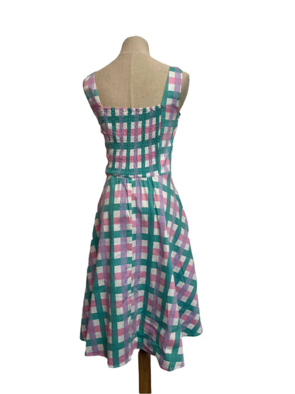 COLLECTIF - PINK & GREEN CHECK DRESS sz12