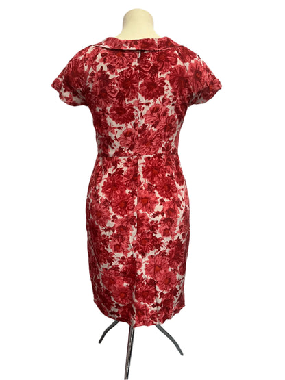 MARILYN MOORE - RED ROSE SILK DRESS sz 14