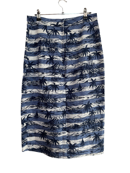 COLLECTIF - BLUE PALM TROPCIAL SKIRT sz 12