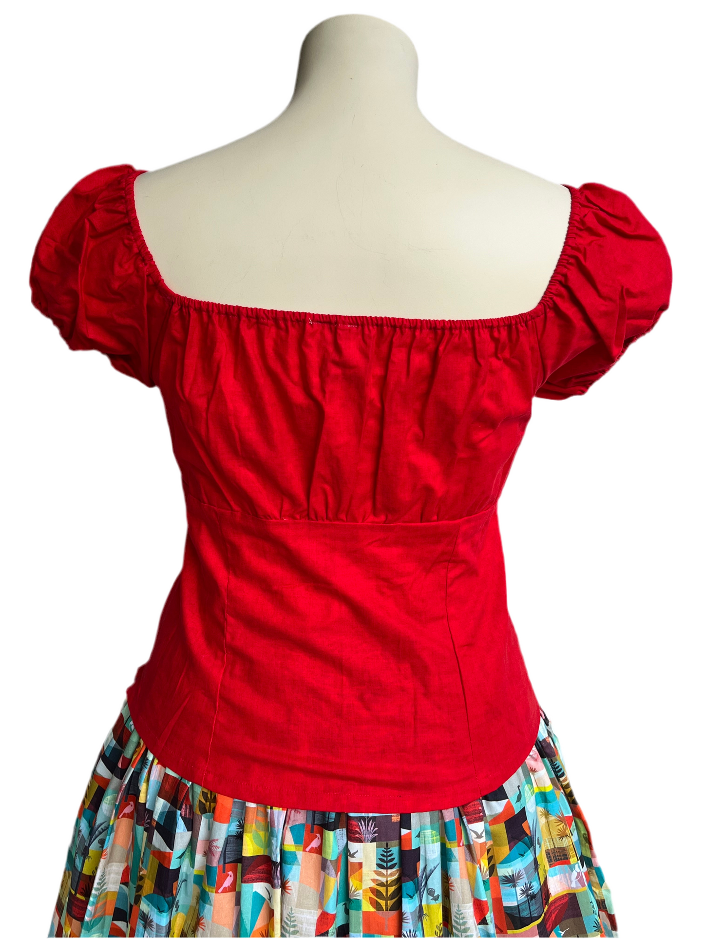 RED PEASANT TOP