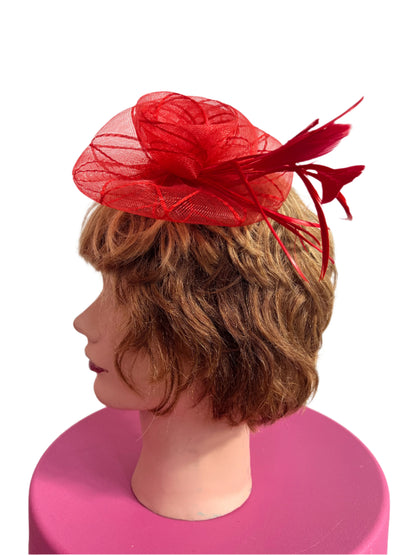 RED FASCINATOR CLIP