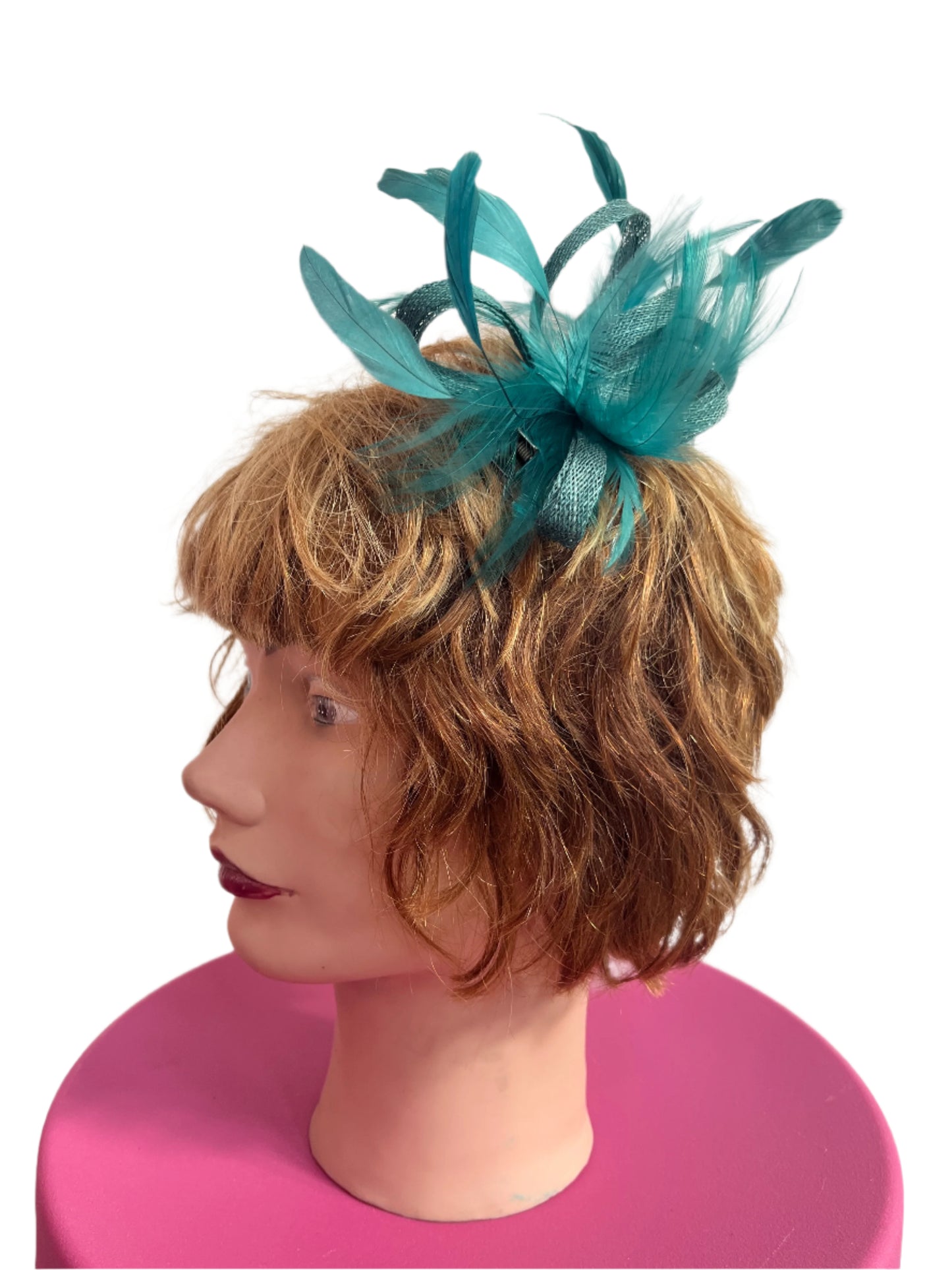 TEAL FASCINATOR CLIP