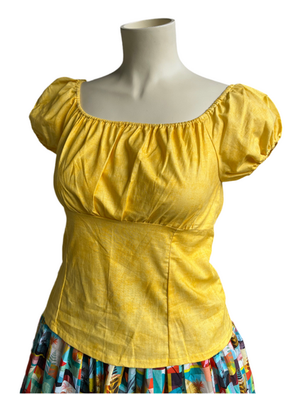 YELLOW PEASANT TOP