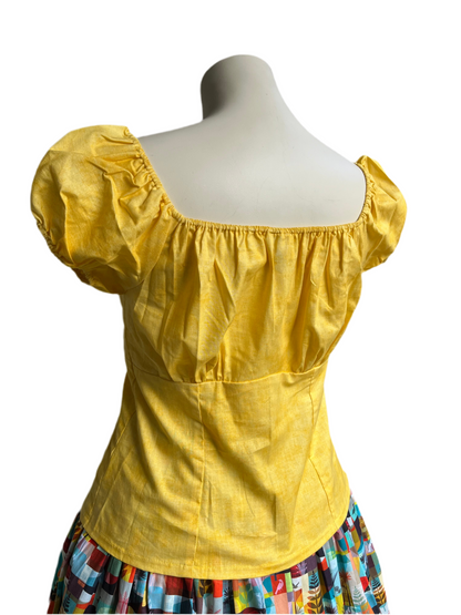 YELLOW PEASANT TOP