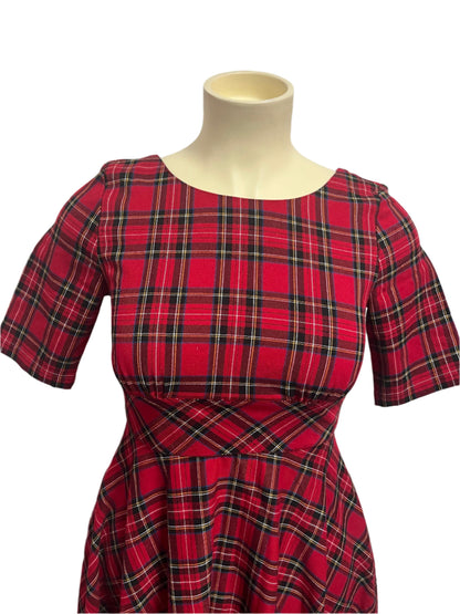 HELLBUNNY - RED TARTAN DRESS sz 14