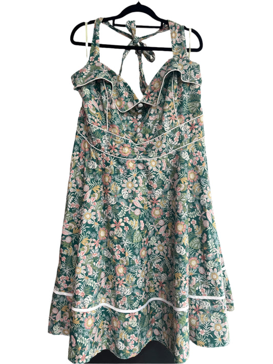 NINETEEN50 - SAGE FLORAL DRESS SZ 26