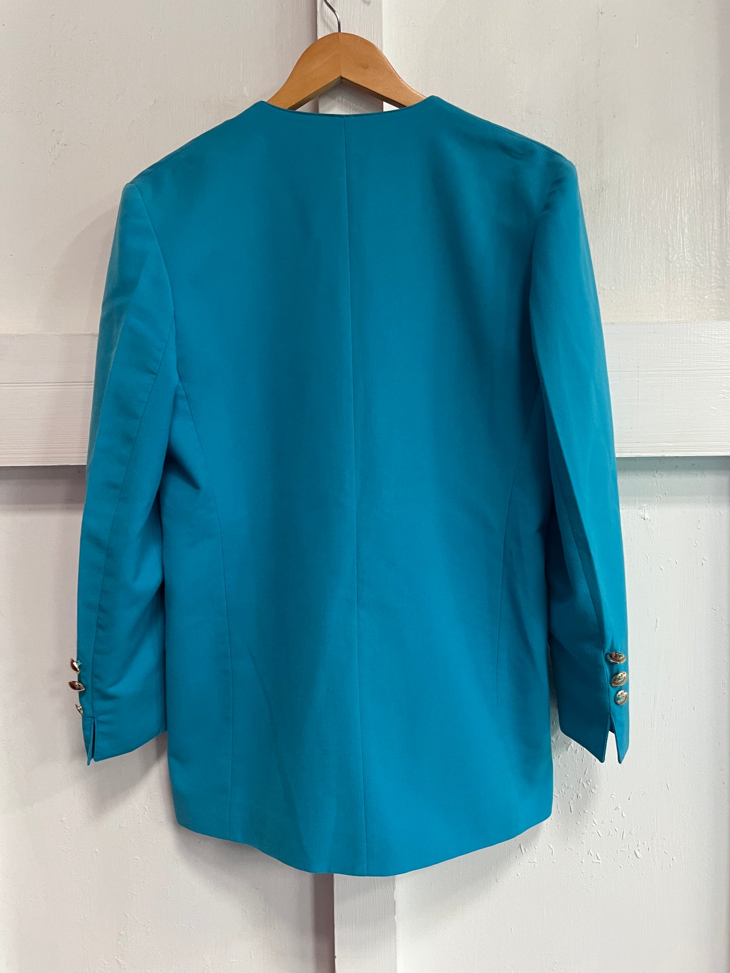 YESSICA TEAL BUTTON DOWN JACKET SZ 12