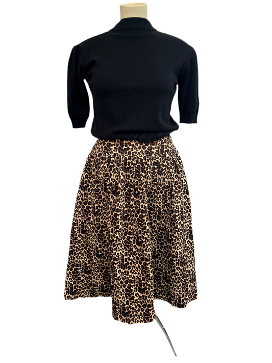 LINDY BOP - LEOPARD PRINT COTTON SKIRT sz 16