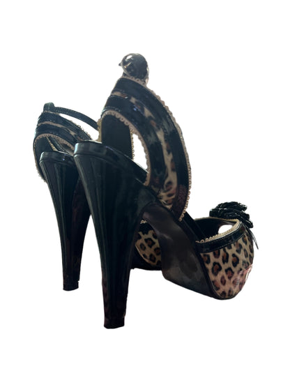 PIN UP COUTURE LEOPARD HEELS SZ 7