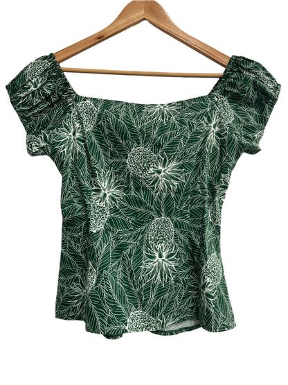 COLLECTIF - GREEN PINEAPPLES TOP SZ 14