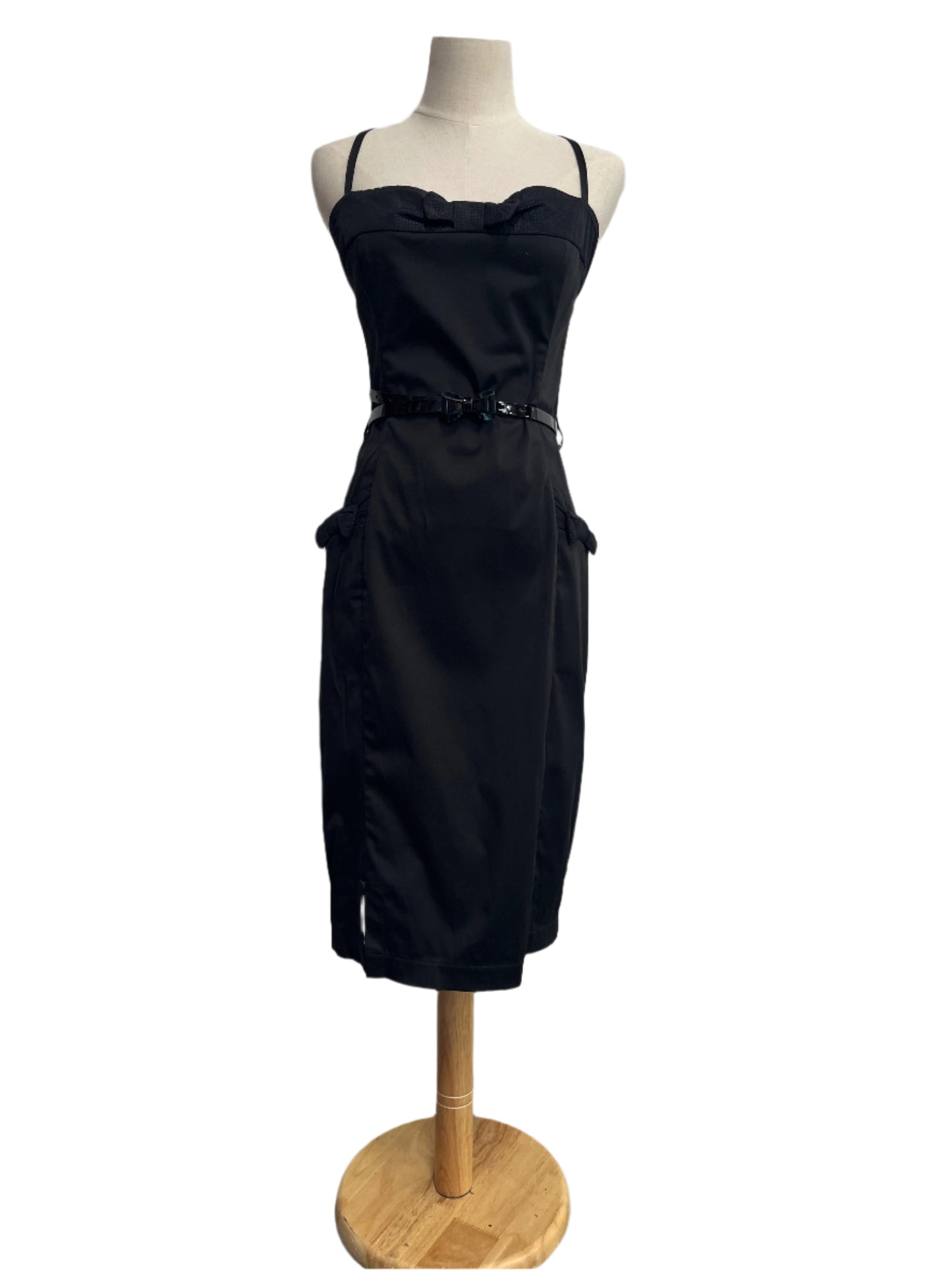 MISS ILLICT - BLACK BOW DRESS SZ 14